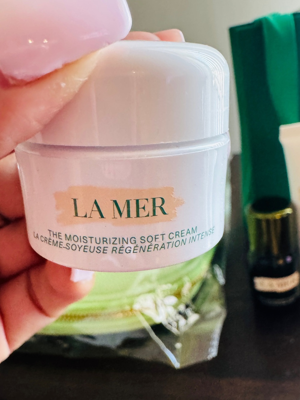NEW!**La Mer Mini (4-Peace) Skincare Gift Set with green cosmetic Bag - Picture 6 of 9